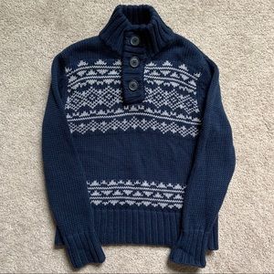 Cherokee Boys Fair Isle Sweater Navy Gray XS 4/5